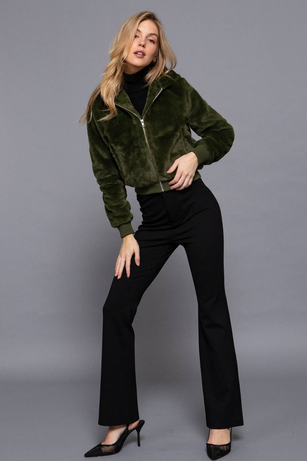 The Heather Hoodie Faux Fur Jacket