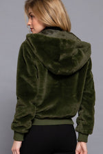 Load image into Gallery viewer, The Heather Hoodie Faux Fur Jacket

