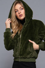 Load image into Gallery viewer, The Heather Hoodie Faux Fur Jacket

