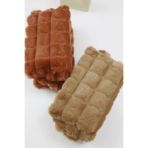 The Fia Faux Fur Quilted Pouch