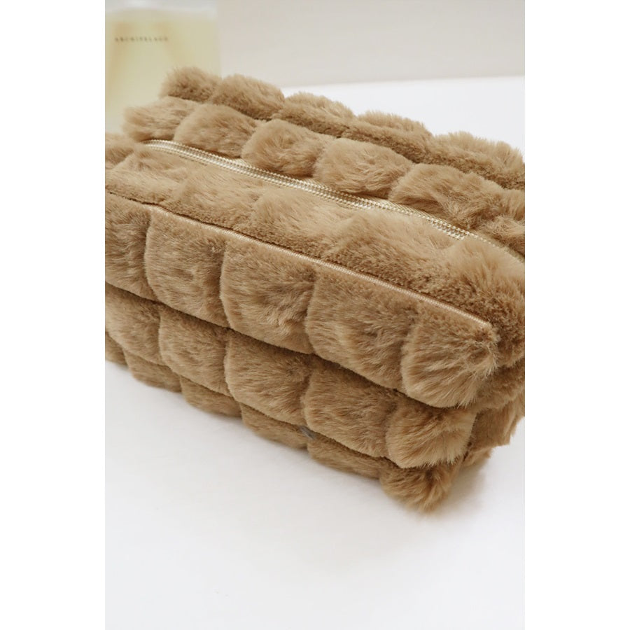 The Fia Faux Fur Quilted Pouch
