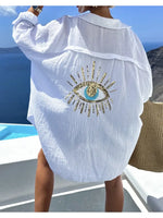 Load image into Gallery viewer, Evil Eye Cotton Gauze Shirt

