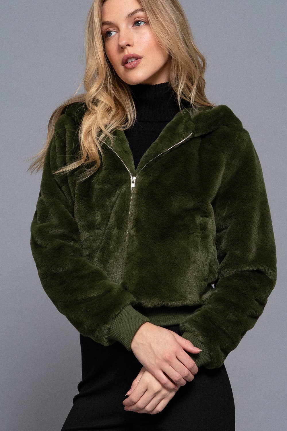 The Heather Hoodie Faux Fur Jacket