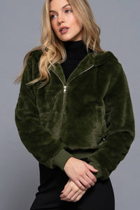 The Heather Hoodie Faux Fur Jacket