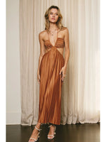 Load image into Gallery viewer, The Paige Pleats Cutout Midi Dress
