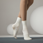 Load image into Gallery viewer, Women's Ribbed Crew Yoga Grip  Socks

