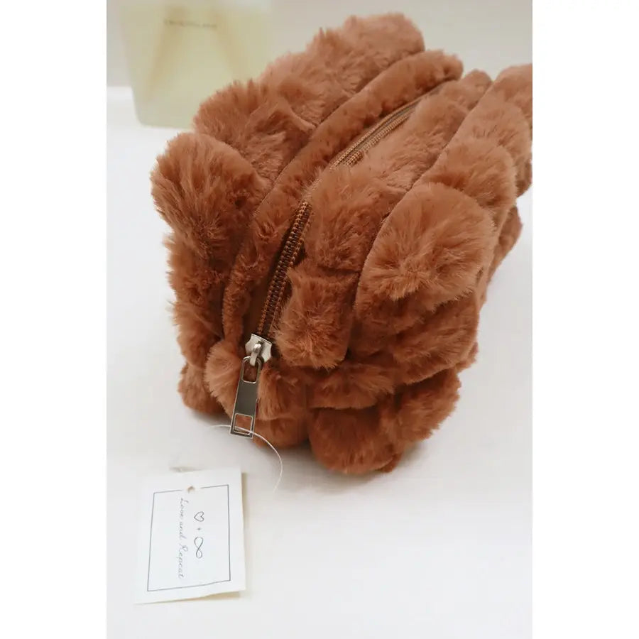 The Fia Faux Fur Quilted Pouch