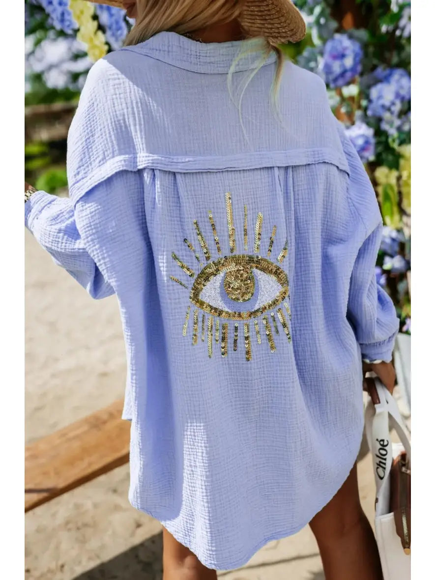 Evil Eye Cotton Gauze Shirt
