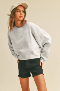 Blank Short Cropped Long Sleeve Sweatshirt