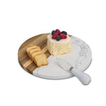 Load image into Gallery viewer, HIC - Harold Import Co. - Maison Du Fromage Round Cultured Marble &amp; Wood Cheese Board
