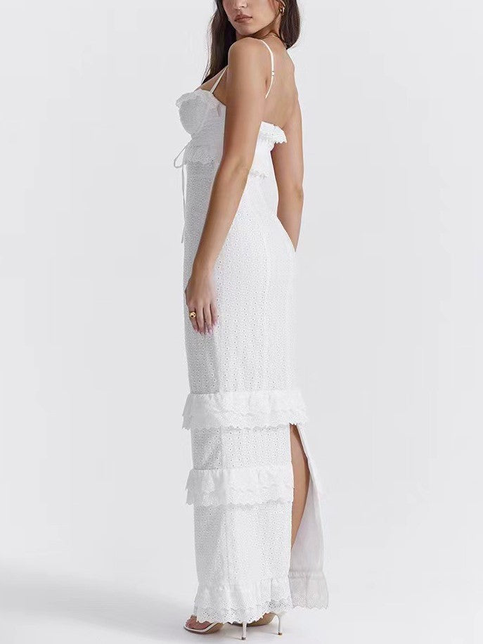 The Catherine Crochet Flowers Slim-Fit Dress