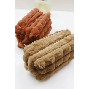 The Fia Faux Fur Quilted Pouch